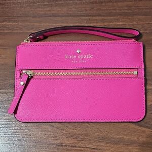 Kate Spade Fuchsia Wristlet with Gold Accents